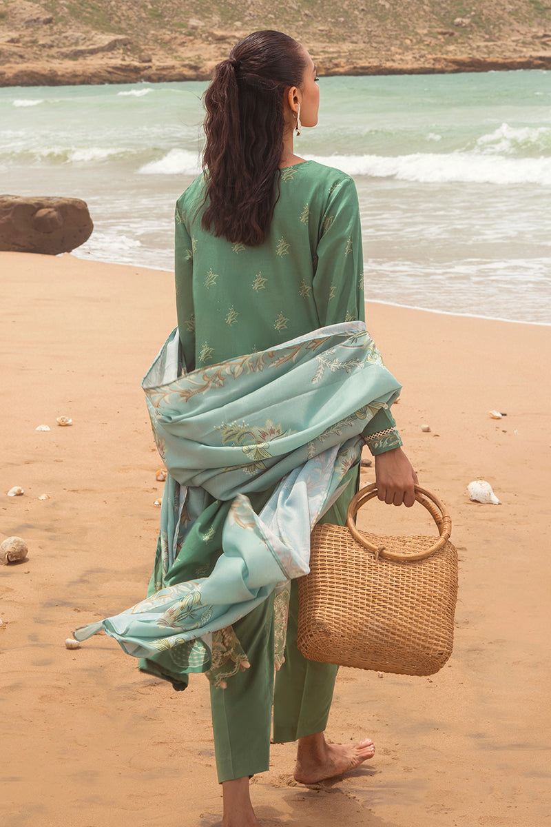 Cross Stitch Dhanak 3PC Suit with Printed Shawl – Winter 2025