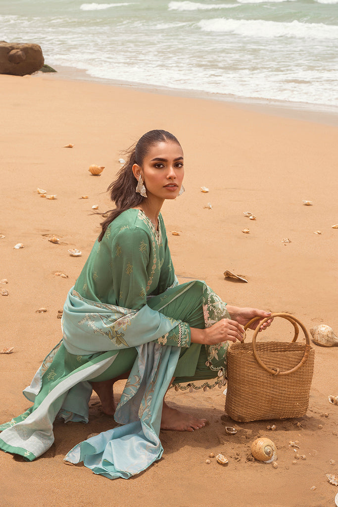 Cross Stitch Dhanak 3PC Suit with Printed Shawl – Winter 2025