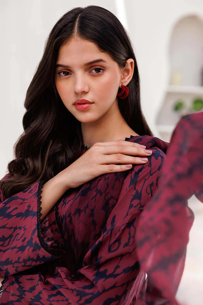 Baroque Bana Dori Karandi 2025 – Digital Printed Karandi 3Pc Suit with shirt, sleeves, trouser, and dupatta