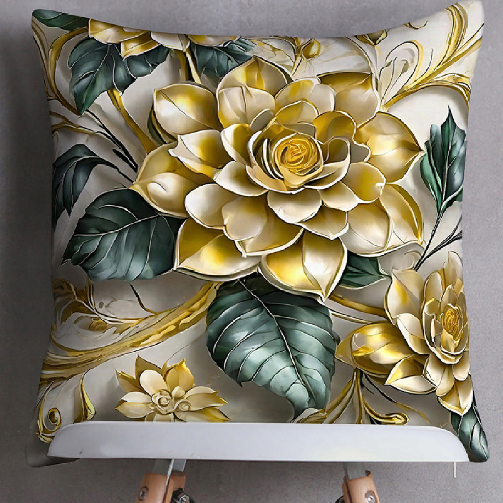 Abstract Gold Digital Printed Cushion –Pack of 3