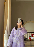 Bareeze Dhanak 2 Piece Unstitched Embroidered Suit – Front & Sleeves Embroidery with Plain Back & Trouser.