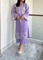 Bareeze Dhanak 2 Piece Unstitched Embroidered Suit – Front & Sleeves Embroidery with Plain Back & Trouser.