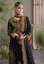 Asim Jofa Zimmil Micro Velvet 9000 luxury embroidered 3pc suit with net dupatta and silk trouser – RS Royal Fashion.
