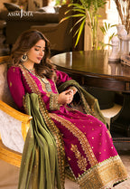 Asim Jofa 3154 luxury embroidered Dhanak 3pc suit with embroidered shawl – Winter 2025