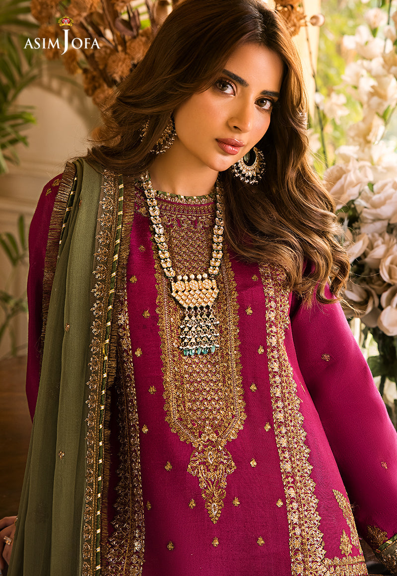Asim Jofa 3154 luxury embroidered Dhanak 3pc suit with embroidered shawl – Winter 2025