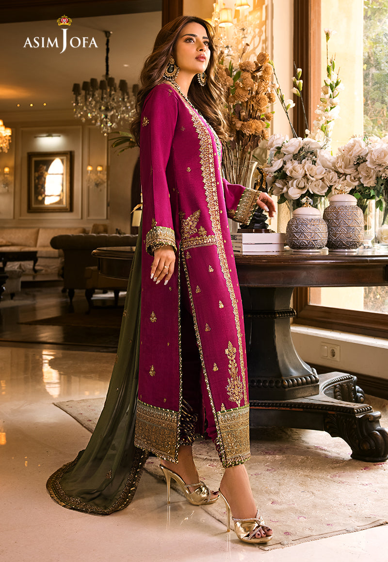 Asim Jofa 3154 luxury embroidered Dhanak 3pc suit with embroidered shawl – Winter 2025