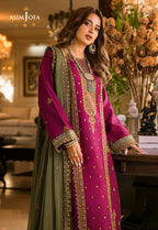Asim Jofa 3154 luxury embroidered Dhanak 3pc suit with embroidered shawl – Winter 2025