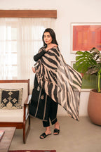 Zara Shahjahan Dhanak 3PC Embroidered Suit