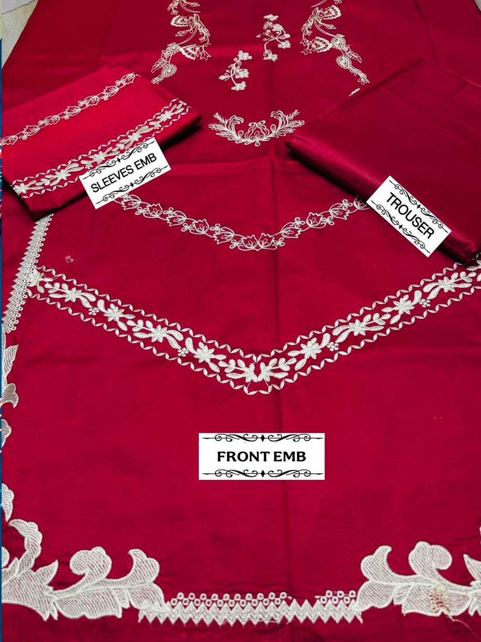 BATIK unstitched Dhanak 2PC suit with embroidered front & sleeves and plain trouser – Winter 2025.