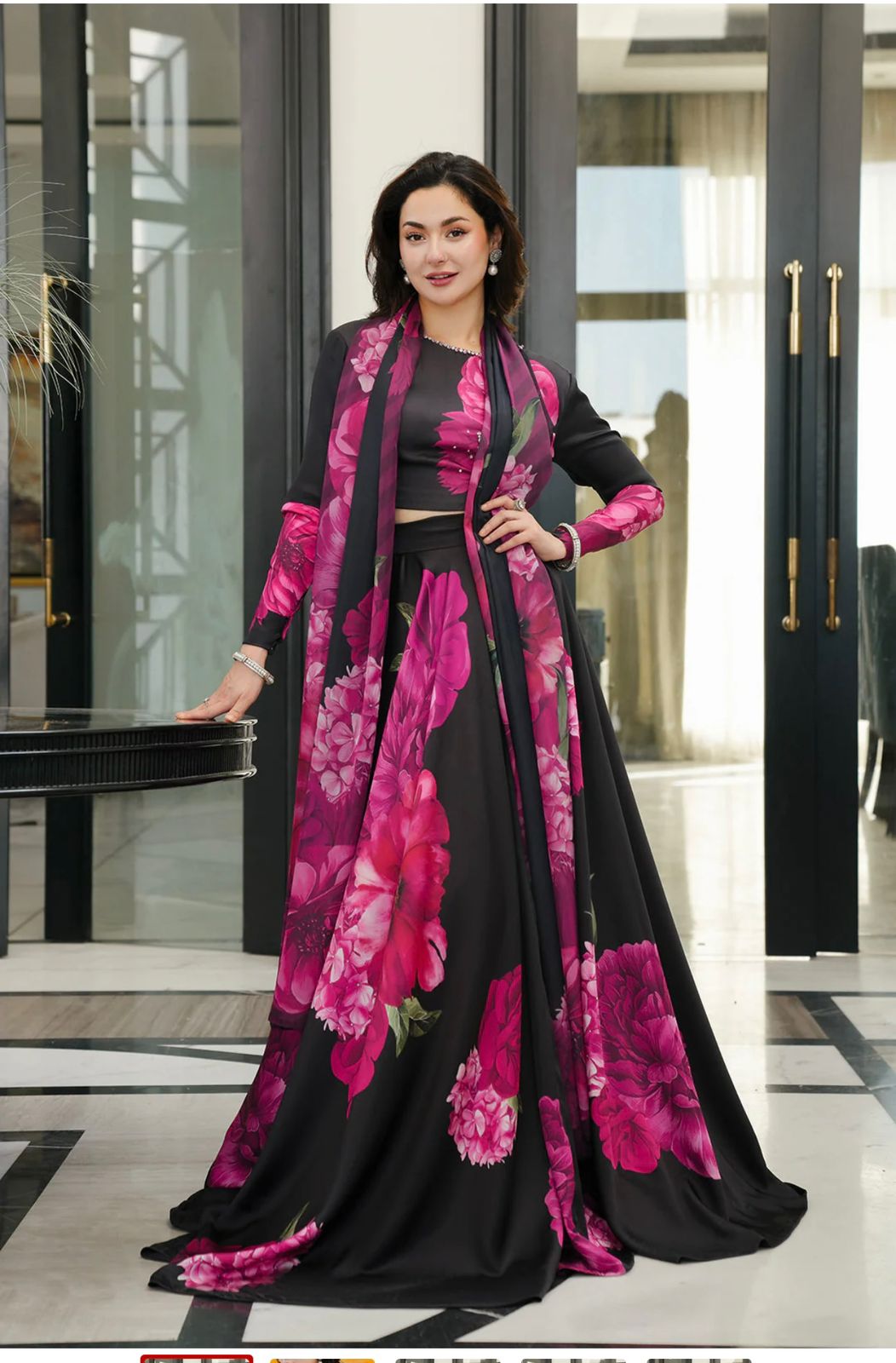 Lulusar Silk Collection 2025 – Digital Printed Shamooz Silk 3Pc Suit with shirt, trouser, and dupatta