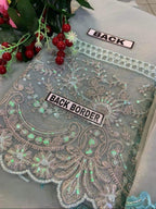 Elaaf Bridal Organza Embroidered 3 Piece Dress with stone handwork, tassels, pearls, and luxury organza dupatta – Wedding Luxury Collection 2025.
