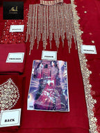 Sonal Chouhan Indian Maxi Chiffon Embroidered Unstitched 3Pc with embroidered maxi, chiffon embroidered dupatta & plain trouser