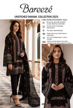 Bareeze unstitched Dhanak embroidered 3-piece suit with elegant embroidery and embroidered shawl