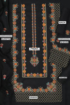 Bareeze unstitched Dhanak embroidered 3-piece suit with elegant embroidery and embroidered sh