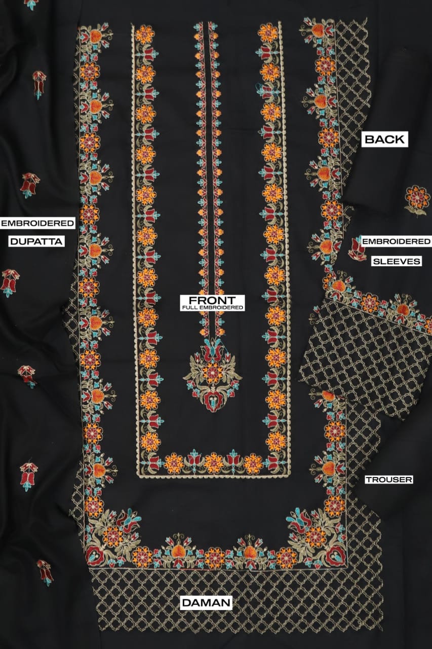 Bareeze unstitched Dhanak embroidered 3-piece suit with elegant embroidery and embroidered sh