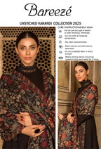 Bareeze Karandi Embroidered 3 Piece Unstitched Suit – Front & Sleeves Embroidery, Plain Back & Trouser with Karandi Embroidery Shawl