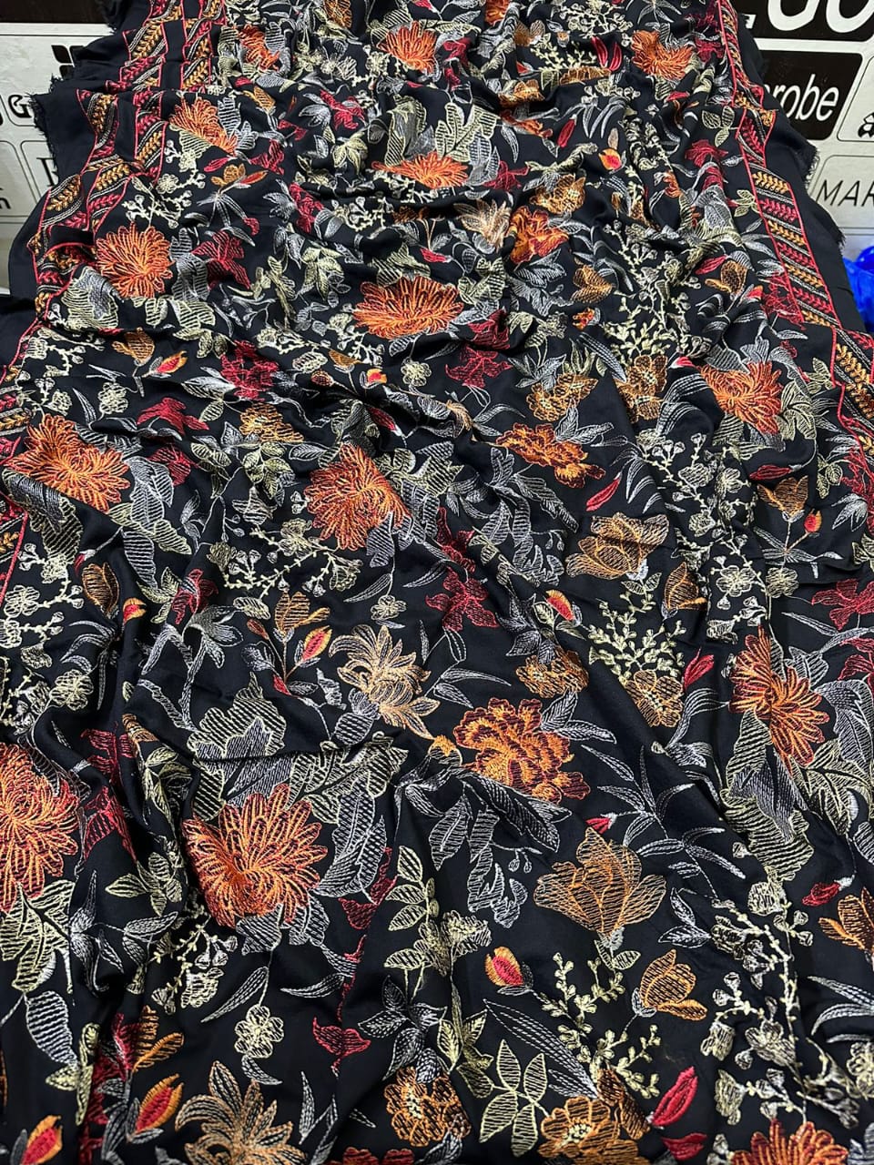 Bareeze Karandi Embroidered 3 Piece Unstitched Suit – Front & Sleeves Embroidery, Plain Back & Trouser with Karandi Embroidery Shawl