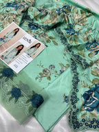 Iznik Winter 2025 embroidered linen 3pc suit with printed dupatta & chikankari front