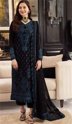 Asim Jofa 4166 luxury embroidered Dhanak 3pc suit with zari sequence shawl