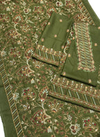 Bareeze 23165 Luxury Embroidered 3pc Airjet Dhanak Suit – Heavy Embroidered Front, Neck Patch, Sleeves, Kashmiri Shawl & Dyed Trouser.