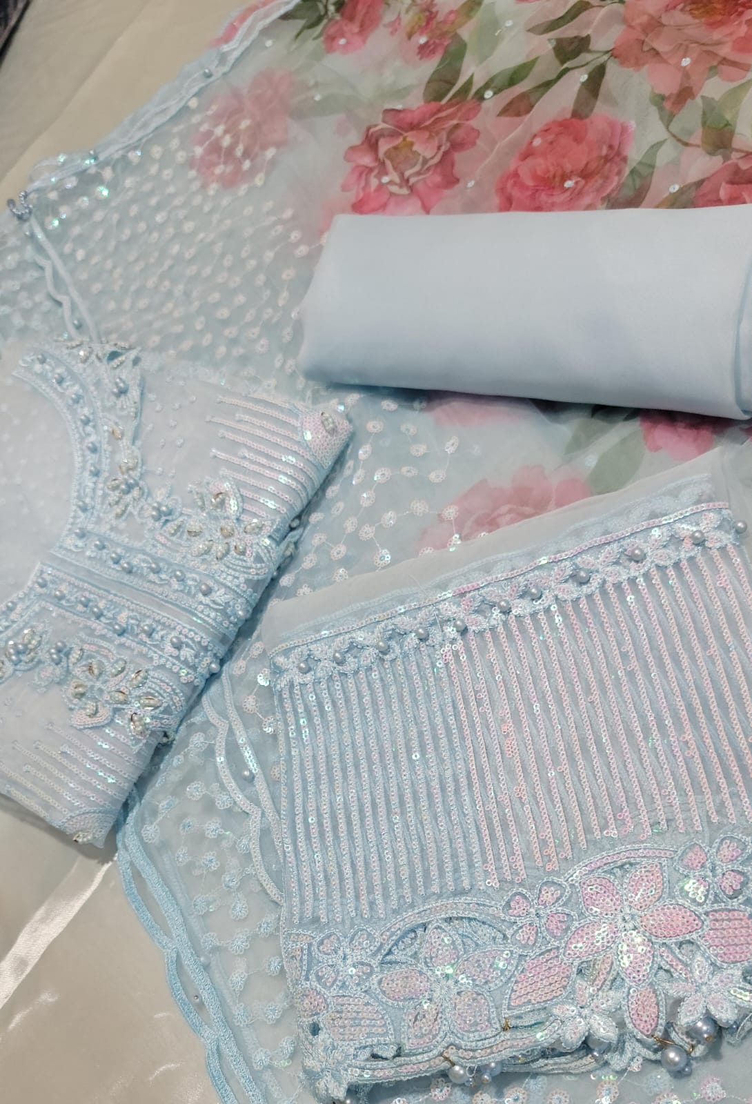 Baroque Chantelle D-1419 – Heavy Handwork Organza 3PC Suit