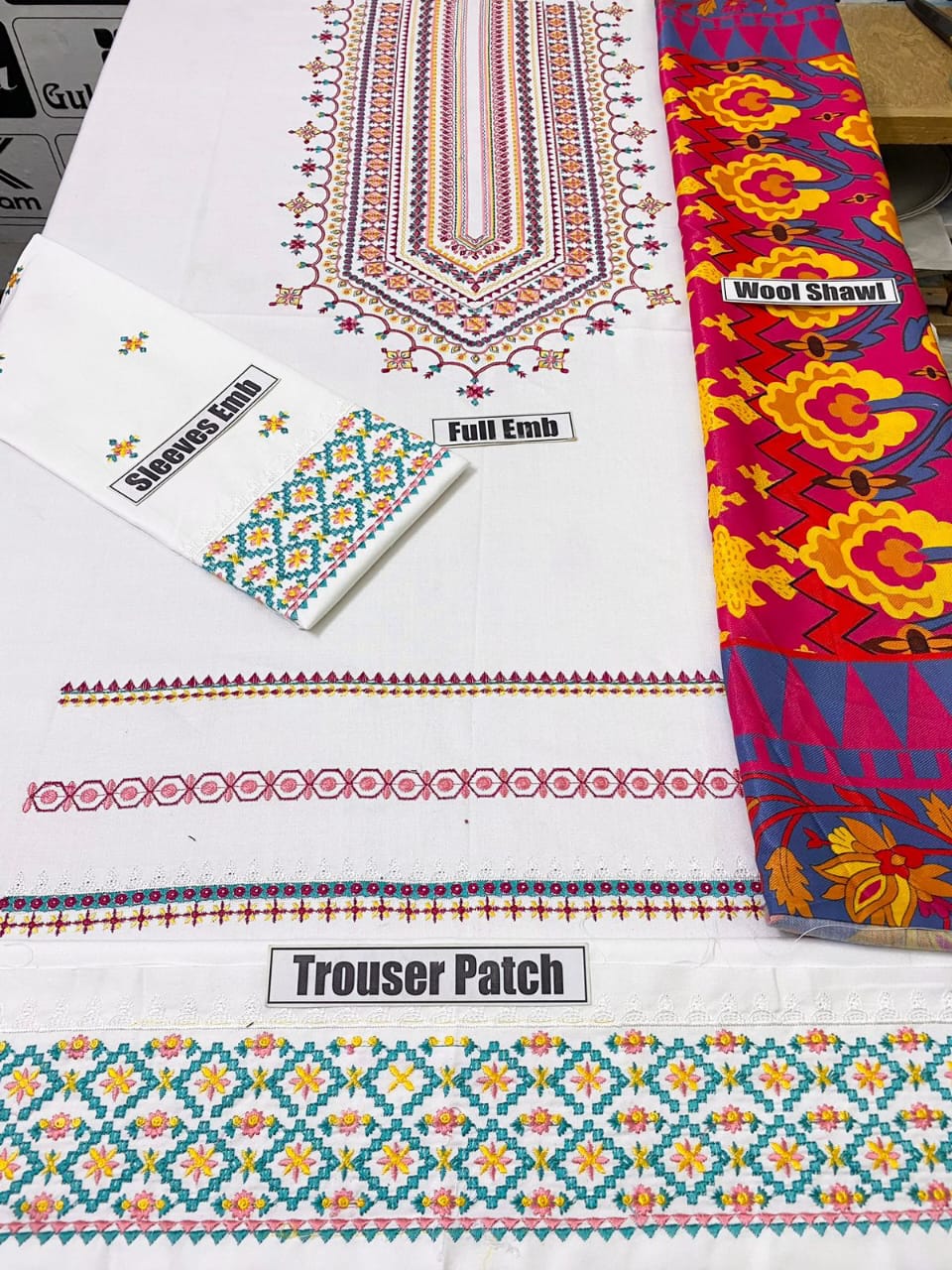 Sapphire Dhanak Embroidered 3PC with Wool Shawl – Winter Collection 2025
