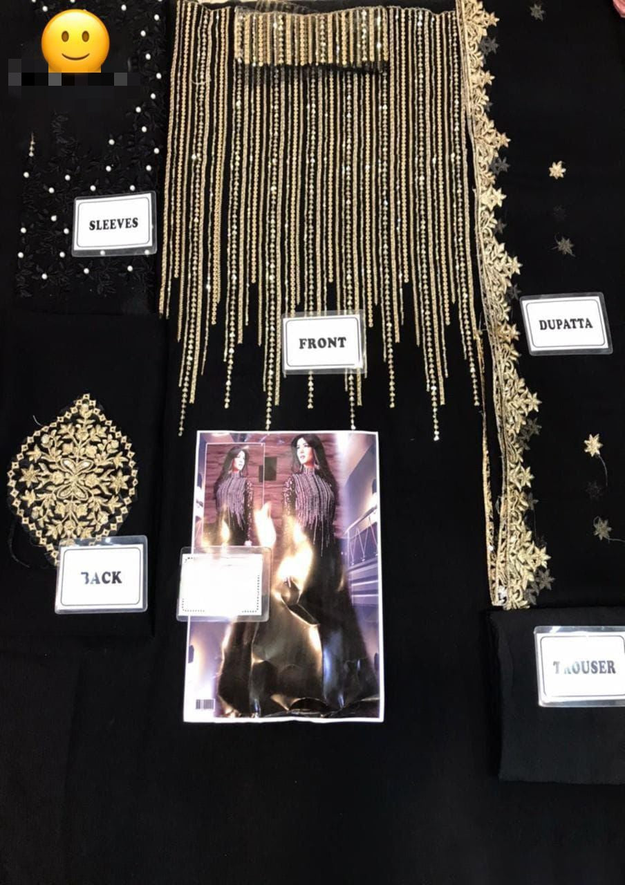 Sonal Chouhan Indian Maxi Chiffon Embroidered Unstitched 3Pc with embroidered maxi, chiffon embroidered dupatta & plain trouser