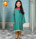 Maria B Kids Collection 2025 – Embroidered Linen 2Pc Suit for girls aged 8–10 years, front embroidered shirt & trouser