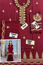 Maria B Kids Collection 2025 – Embroidered Linen 2Pc Suit for girls aged 8–10 years, front embroidered shirt & trouser