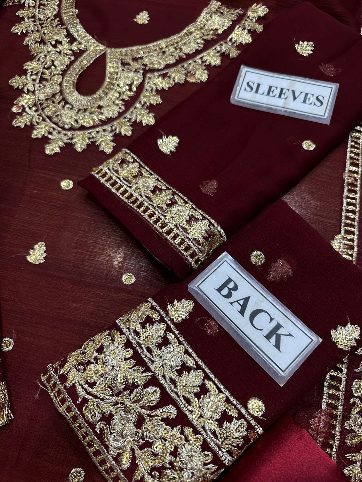 Asim Jofa chiffon embroidered 3-piece suit with silk trouser and heavy embroidered dupatta