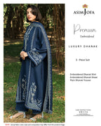 Asim Jofa Winter Hot Collection Dhanak 3PC suit with front, sleeves, border & patch embroidery, and an embroidered Dhanak shawl