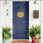 Welcome wooden wall hanging 8 inch waterproof digital print with wooden base and hook for easy hanging.