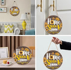 Welcome wooden wall hanging 8 inch waterproof digital print with wooden base and hook for easy hanging.