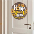 Welcome wooden wall hanging 8 inch waterproof digital print with wooden base and hook for easy hanging.