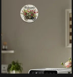 Welcome wooden wall hanging 12 inch waterproof digital print with wooden base and hook for easy hanging.