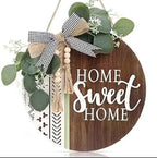 Welcome wooden wall hanging 12 inch waterproof digital print with wooden base and hook for easy hanging.

