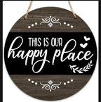 MDF welcome sign wall hanging, 12 inch diameter, 0.4 inch thick, high-resolution waterproof digital print, simple and easy to hang.