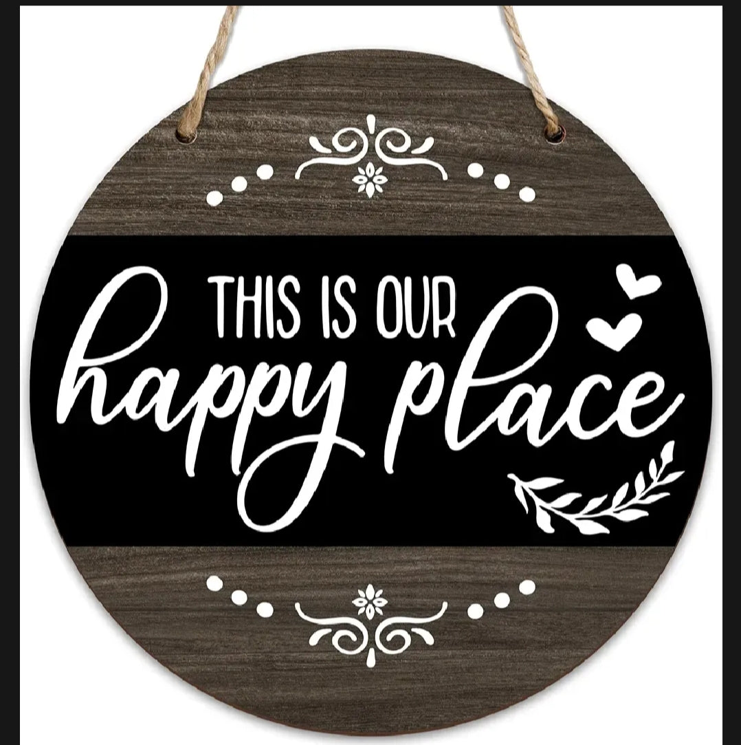 MDF welcome sign wall hanging, 12 inch diameter, 0.4 inch thick, high-resolution waterproof digital print, simple and easy to hang.