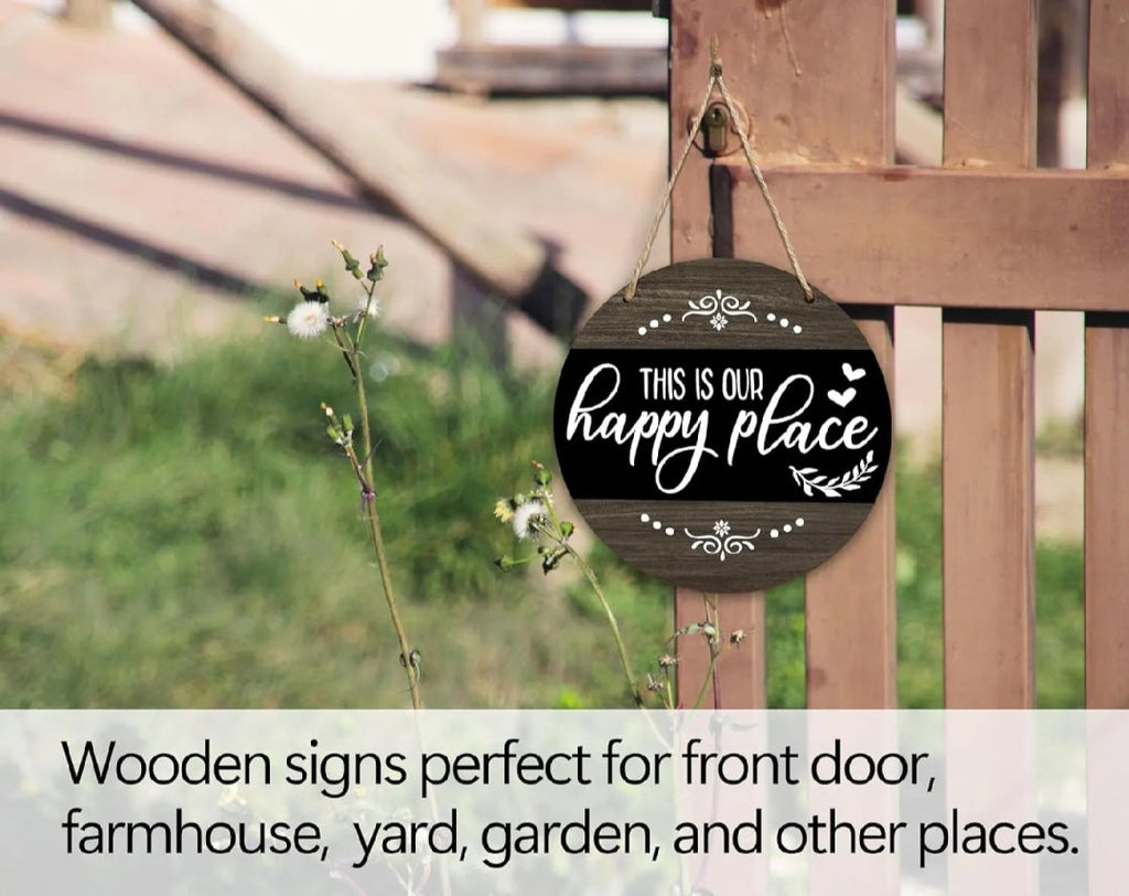 MDF welcome sign wall hanging, 12 inch diameter, 0.4 inch thick, high-resolution waterproof digital print, simple and easy to hang.