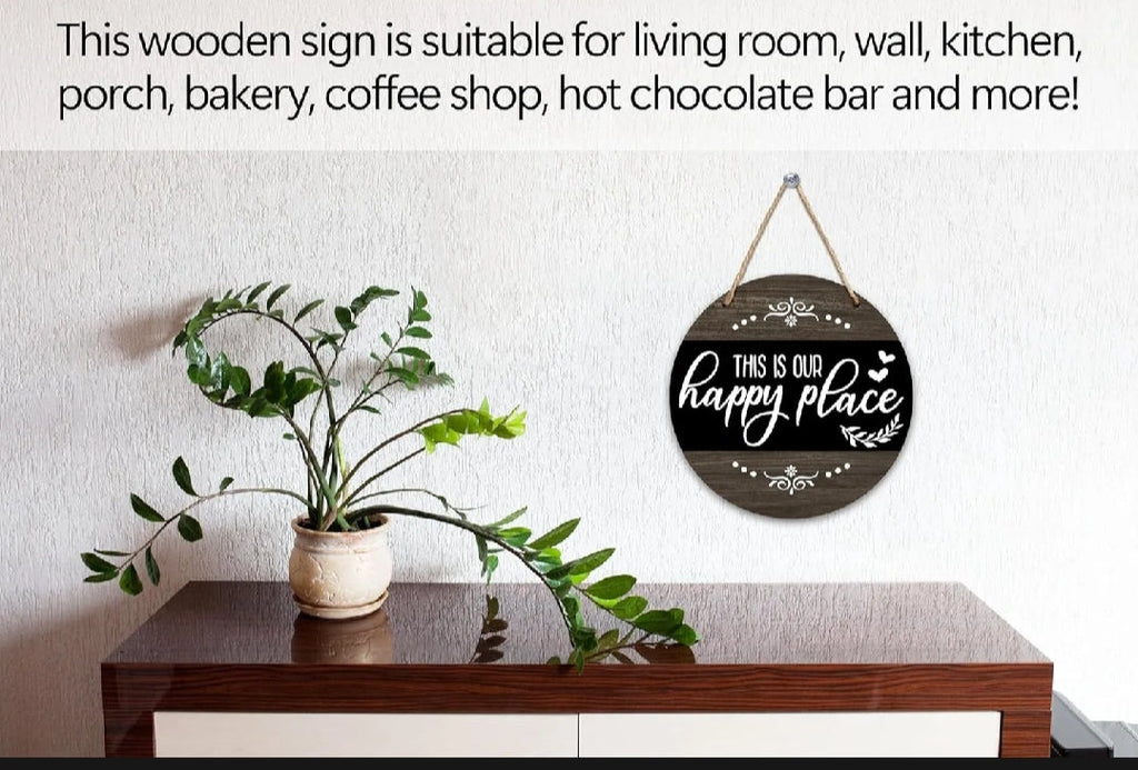 MDF welcome sign wall hanging, 12 inch diameter, 0.4 inch thick, high-resolution waterproof digital print, simple and easy to hang.