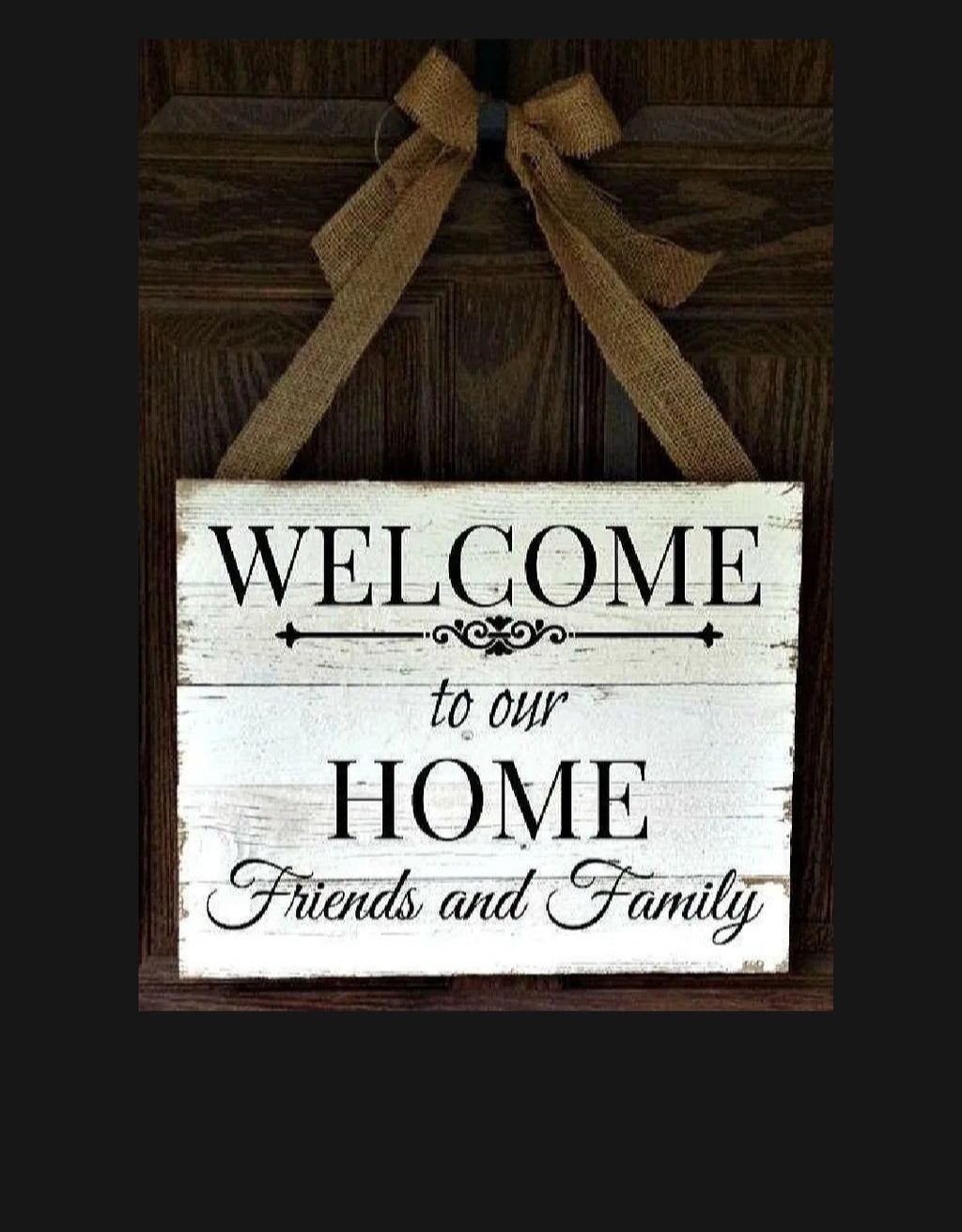 Welcome wooden wall hanging 12 inch waterproof digital print with wooden base and hook for easy hanging.