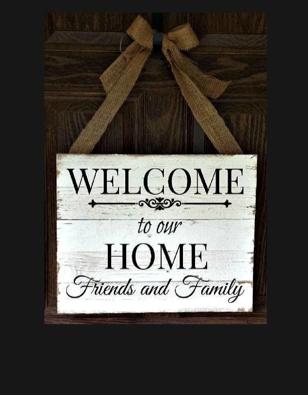 Welcome wooden wall hanging 12 inch waterproof digital print with wooden base and hook for easy hanging.