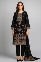 Bareeze Dhanak Embroidered 3-Piece Suit with Heavy Embroidery Shawl