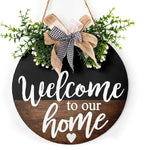 12 inch MDF wood welcome sign wall hanging with high-resolution waterproof digital print, simple and easy to hang.