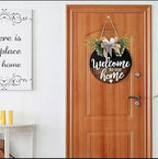 12 inch MDF wood welcome sign wall hanging with high-resolution waterproof digital print, simple and easy to hang.