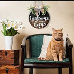 12 inch MDF wood welcome sign wall hanging with high-resolution waterproof digital print, simple and easy to hang.