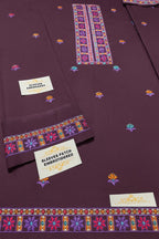Bareeze Dhanak unstitched 3-piece embroidered suit with heavy embroidery shawl and embroidered patches