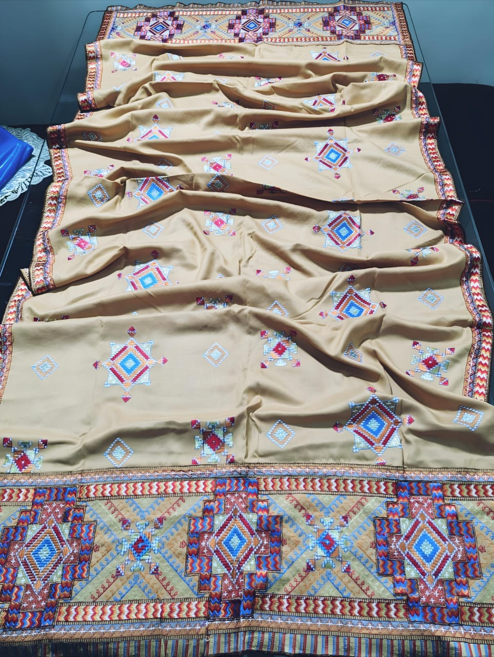 Maria B Dhanak Embroidered 3Pc Suit | Premium Winter Collection