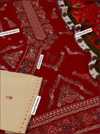 Maria B Airjet Dhanak embroidered 3PC suit with heavy embroidery and printed wool shawl – Winter 2025 Collection.