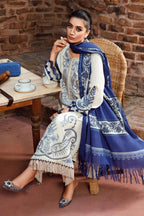 Maria B Airjet Dhanak embroidered 3PC suit with heavy embroidery and printed wool shawl – Winter 2025 Collection.
